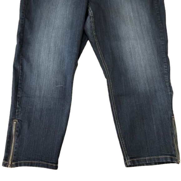 Torrid Ankle Cropped Skinny Jeans Dark Wash Denim Zipper Detail Plus Size 24 - Picture 3 of 6